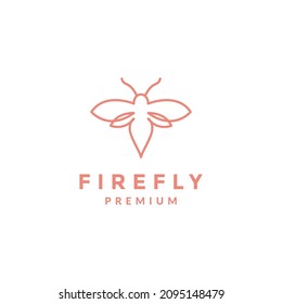 beauty single line fireflies logo design