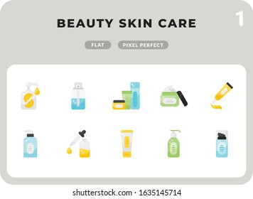 Beauty Skin Care Flat  Icons Pack for UI. Pixel perfect thin line vector icon set for web design and website application.
