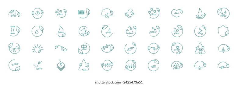 Schönheit Hautpflege Icon Pack Set für Patch, Creme, Maske Kosmetik und Schönheitsprodukt, medizinische Klinik, Web, Verpackung. Vektorstock-Illustration auf weißem Hintergrund isoliert. Bearbeitbare Stroke.EPS10