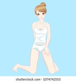 beauty skincaare woman on the blue background