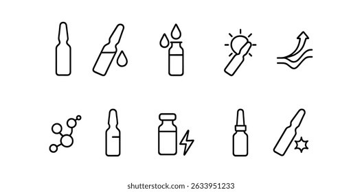 Beauty and skincare icon set - outline style for cosmetics and self-care