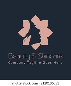 Beauty, Skincare, Salon, Spa, Dermatology Clinic Flower Logo Design