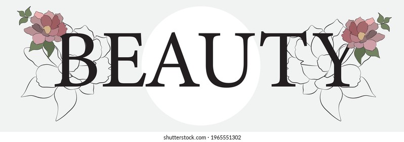 beauty slogan print with flowers.text print for t shirt