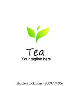 Beauty small green leaf tea logo design