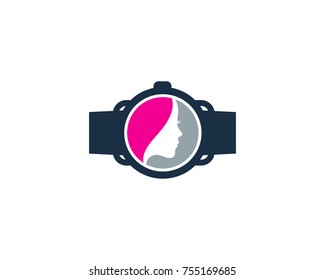 Beauty Smart Watch Icon Logo Design Element