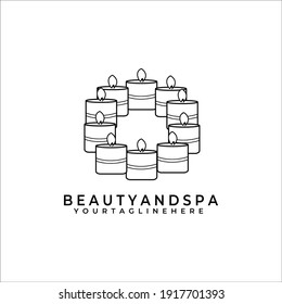 beauty and spa candle light vector logo