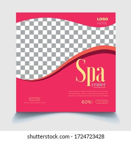 Beauty spa center social post banner template 