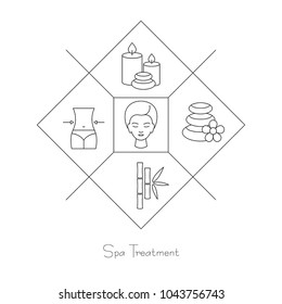 Beauty and spa design concept. Background with spa icons.