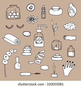 Beauty Spa Doodle Icons and illustrations