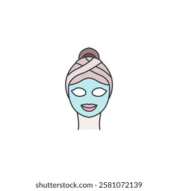 Beauty and Spa Face Mask icon symbol vector illustration isolated on white background