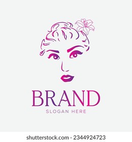 Beauty  Spa Female Face Premium Luxury Logo. 