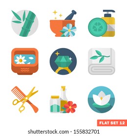 Beauty And Spa Flat Icons