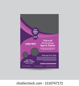 Beauty and Spa Flyer with Flowers. Vector Spa Flyer Template. Beauty Print Template