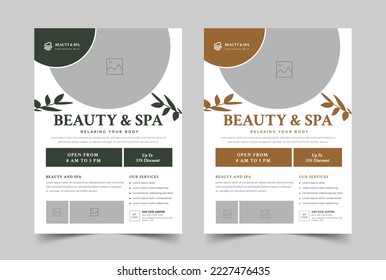 Diseño del volante de belleza y spa, Spa de belleza de salón, diseño del volante de spa, viajero de masajes