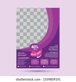 Beauty and Spa Flyer.Vector Spa Flyer Template. Beauty Print Template.