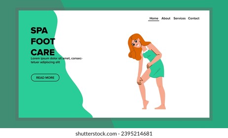 beauty spa foot care vector. healthy treatment, wellness body, massage clean beauty spa foot care web flat cartoon illustration