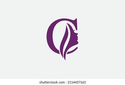 Beauty spa and hair logo, art and symbol design with alphabet C