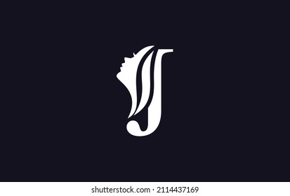 Beauty spa and hair logo, art and symbol design with alphabet J