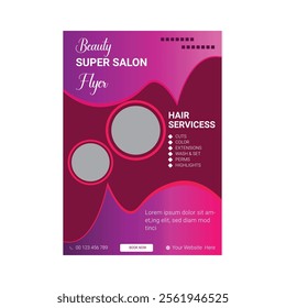 Beauty spa hair salon print ready flyer template design