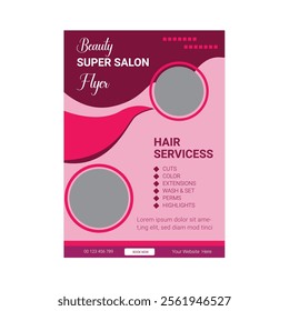 Beauty spa hair salon print ready flyer template design