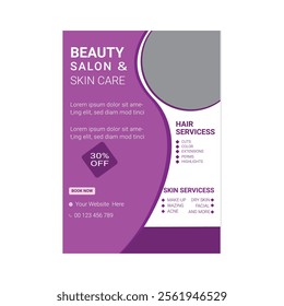 Beauty spa hair salon print ready flyer template design