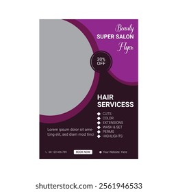 Beauty spa hair salon print ready flyer template design