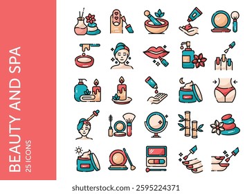 Beauty and Spa icon pack. Set icon design