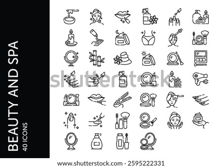 Beauty and Spa icon pack. Set icon design