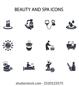 beauty and spa icon set.vector.Editable stroke.linear style sign for use web design,logo.Symbol illustration.