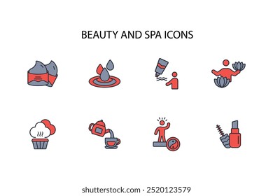 beauty and spa icon set.vector.Editable stroke.linear style sign for use web design,logo.Symbol illustration.