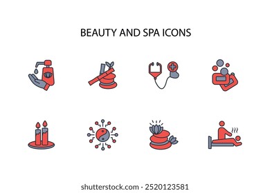 beauty and spa icon set.vector.Editable stroke.linear style sign for use web design,logo.Symbol illustration.