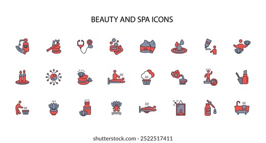 beauty and spa icon set.vector.Editable stroke.linear style sign for use web design,logo.Symbol illustration.