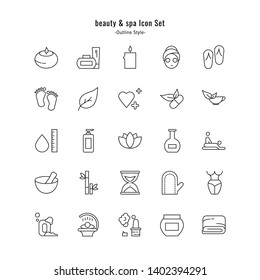 beauty and spa icon vector. beauty and spa icon set. outline style icon design