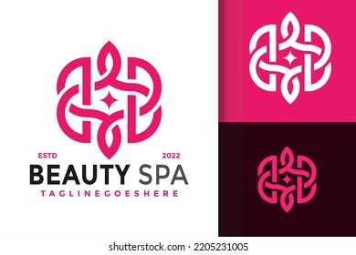 Beauty Spa Leaf Logo Design, brand identity logos vector, modern logo, Logo Designs Vector Illustration Template