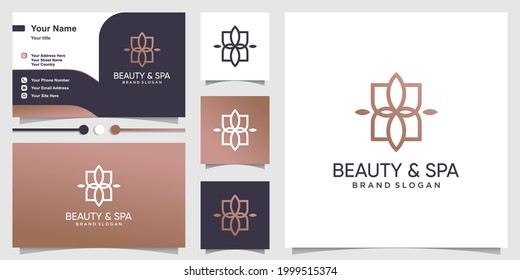 Beauty and spa logo with creative abstract style Premium Vector
