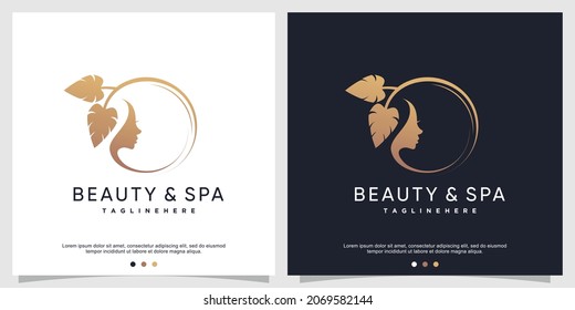 Beauty and spa logo design with creative style Premium Vector