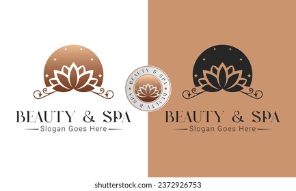 Beauty and Spa Logo Design Lotus Flower Logotype