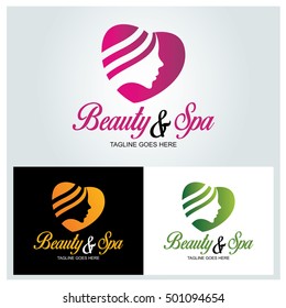 Beauty & spa logo design template ,Beauty love logo design concept ,Vector illustration
