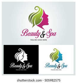 Beauty spa logo design template ,Nature beauty concept ,Vector illustration