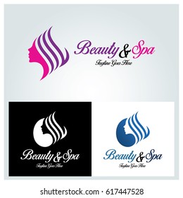 Beauty Spa logo design template. Beauty hair logo design concept. vector illustration