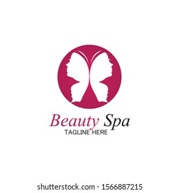 beauty spa logo design template-vector