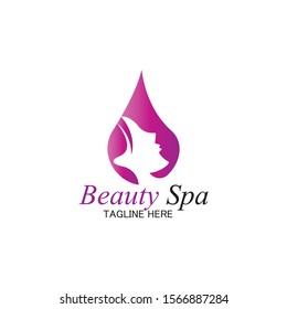 beauty spa logo design template-vector