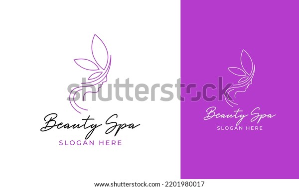 Beauty Spa Logo Design Woman Face Stock Vector (royalty Free 