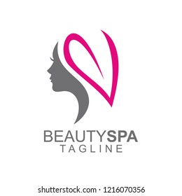 Woman Silhouette Logo Head Face Logo Stock Vector (Royalty Free) 296887019