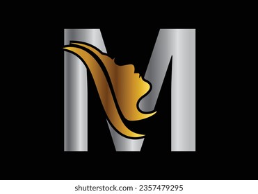 Beauty Spa Logo On Letter M Vector Template