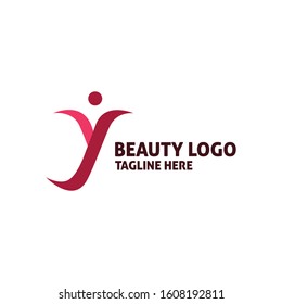 Beauty and spa logo, vector illustration. initial letter Y design