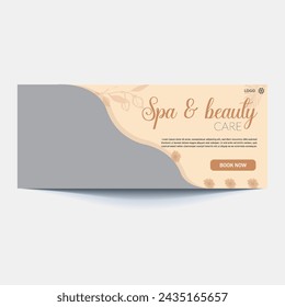Beauty spa parlous social media banner template. Salon makeup, health care, body massage service promotion cover design with logo and discount. Business promotion modern graphic web post background