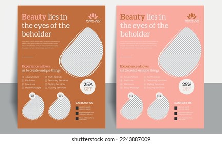 Beauty Spa Salon Editable A4 Flyer Brochure Template