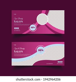 Beauty spa salon Facebook cover  header design suitable for skin care hair salon social media post banner template 