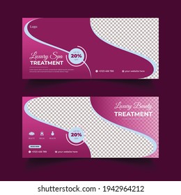 Beauty spa salon Facebook cover  header design suitable for skin care hair salon social media post banner template 